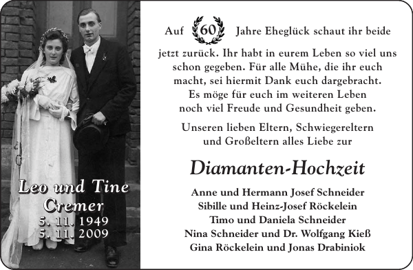 gluckwunsche zur diamanten hochzeit